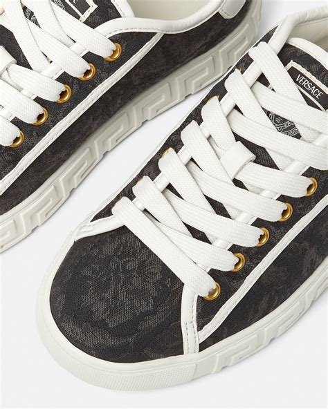 versace greca barocco print sneakers|Versace greca embroidered sneakers.